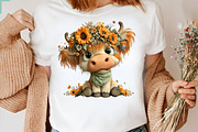 Whimsical Summer Highland Cow Clipar, an Illustration by CreationArt (Thumbnail 4 of 7)