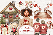 Happy Valentine's Day Clipart, an Illustration by NadiaTheronArt (Thumbnail 1 of 5)