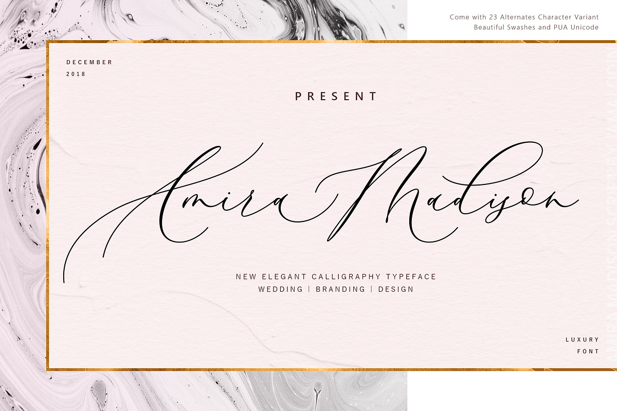 Amira Madison, a Script Font by JamalCreativeStudio (Photo 1 of 11)