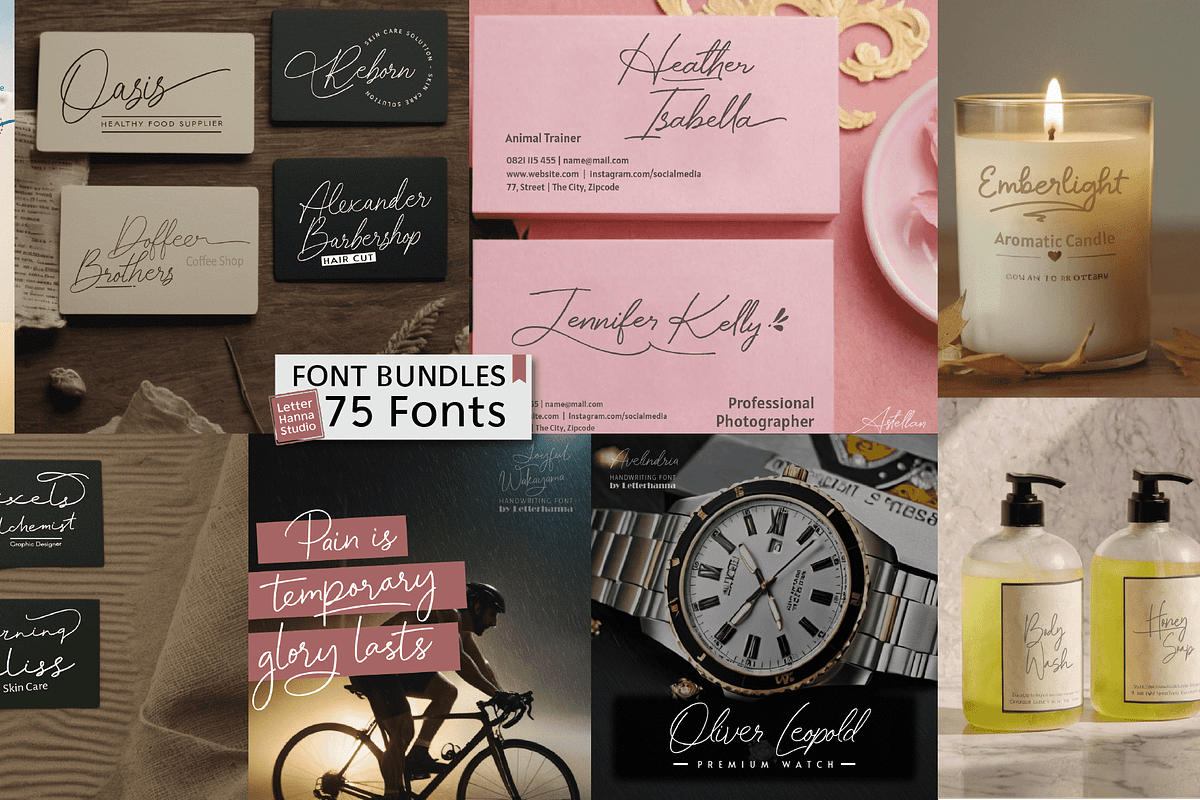 Mega 75 Handwriting Font Bundle, a Handwritten Font by Letterhanna Studio (Photo 9 of 9)