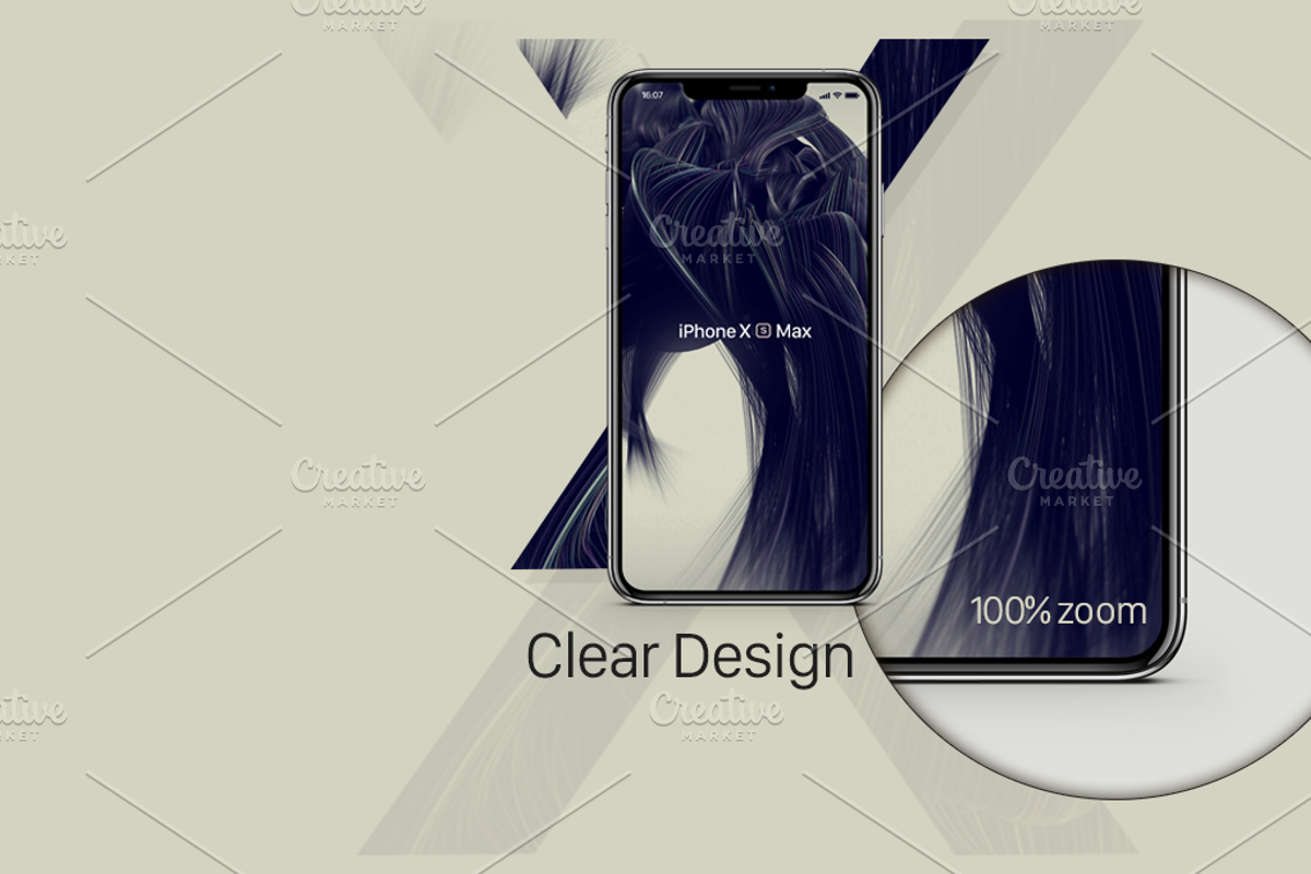 iPhone Xs Max Mockup, an iPhone Mockup by Design by Mirko (Photo 2 of 4)