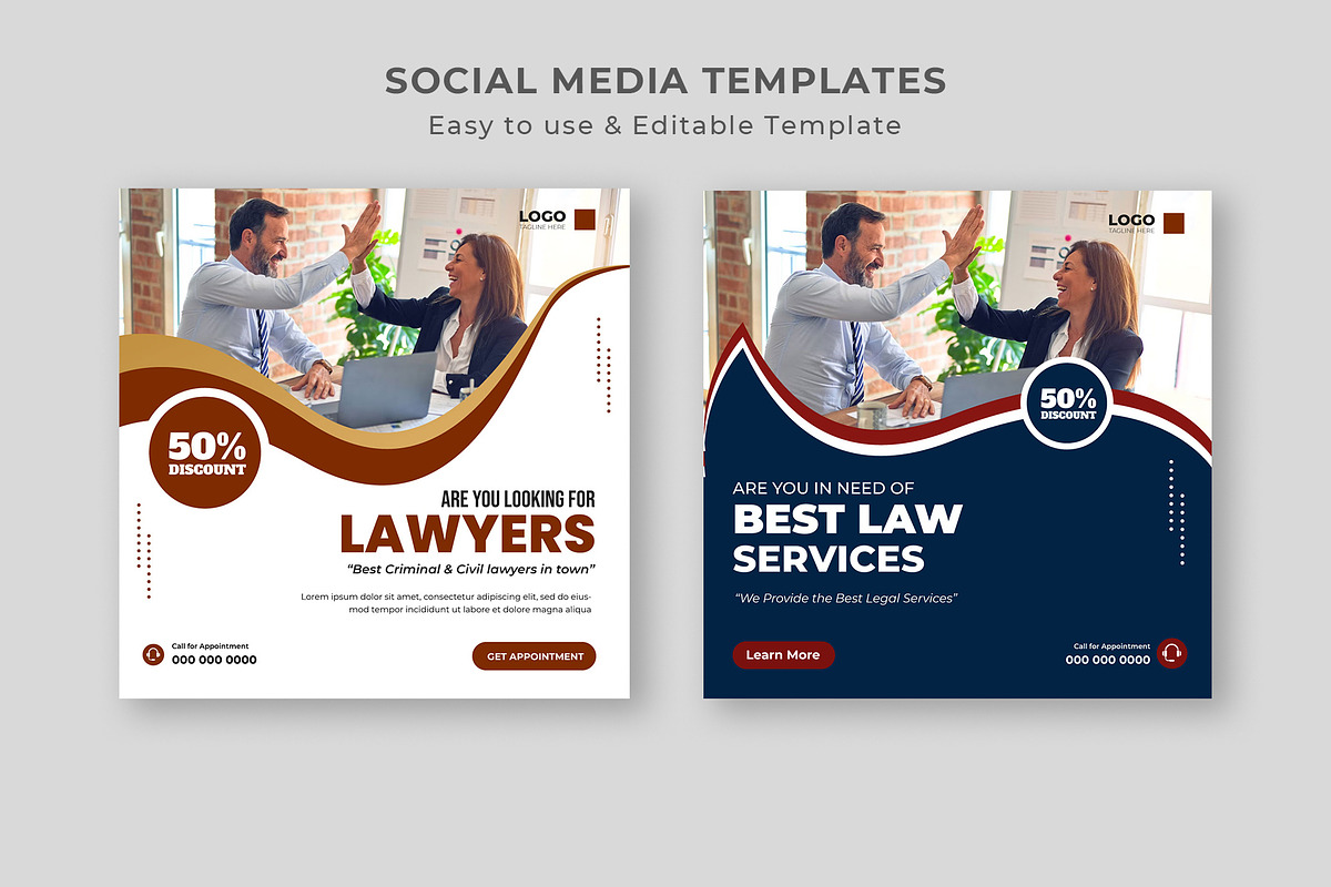 Law Firm service social media post, a Social Media Template by Designgrove