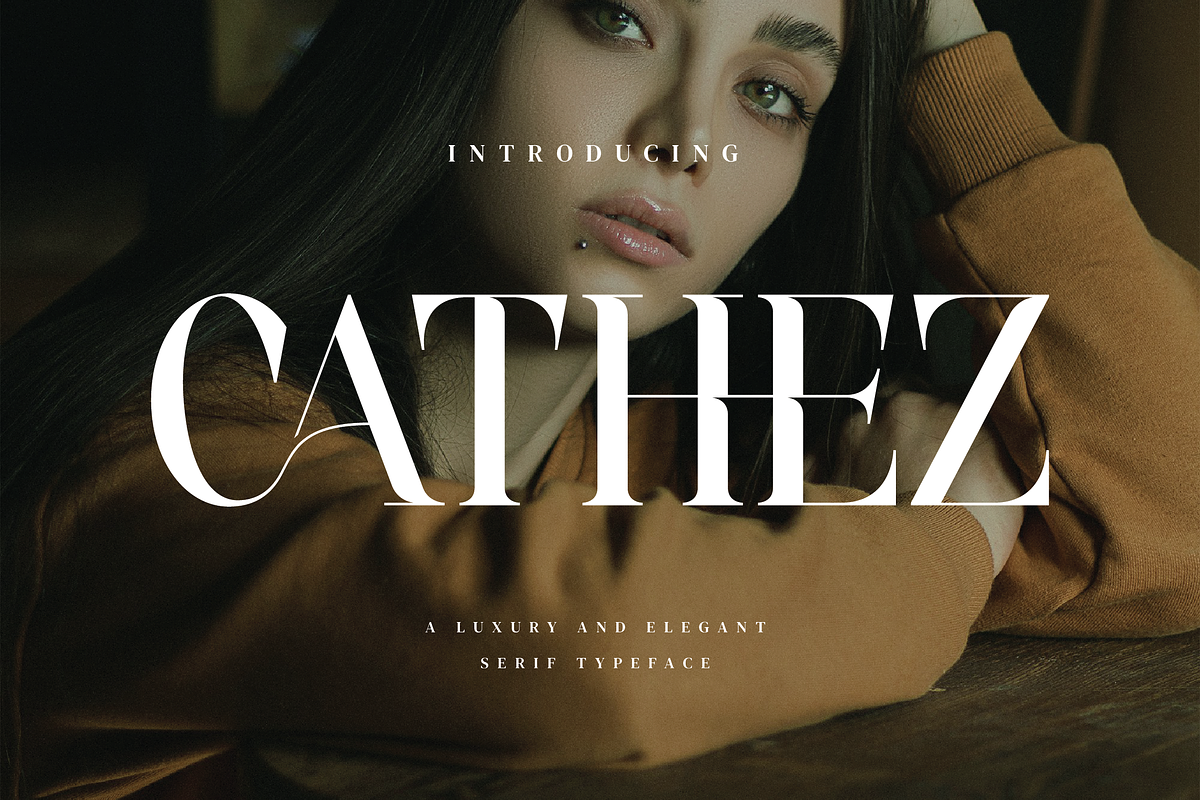 Cathez - Elegant Serif Font, a Serif Font by Aqeel_Art (Photo 1 of 10)
