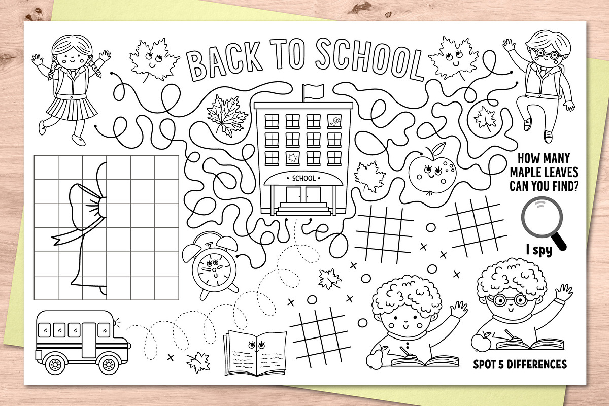 Back to school activity placemats, an Education Illustration by Lexi Claus (Photo 3 of 6)