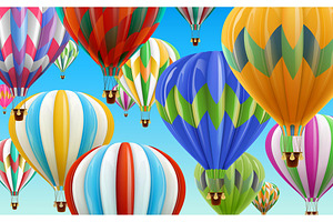 Hot air balloons in the sky, a Decorative Illustration by TotallypicRF