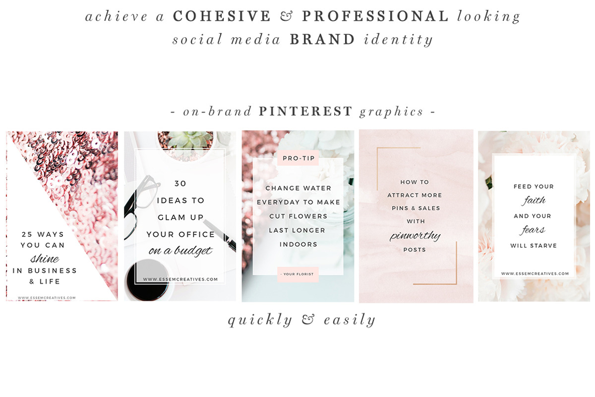Rose Gold Social Media Templates, a Social Media Template by Essem Creatives (Photo 3 of 8)