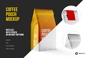 Coffee Pouch Back 3/4 view, a Packaging Mockup by easymock (Thumbnail 1 of 7)