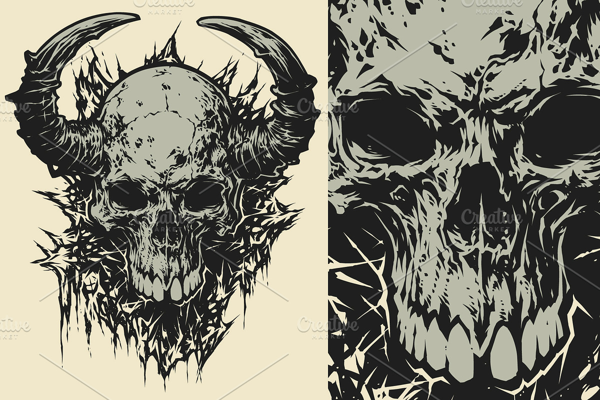 Horned Skulls, a Decorative Illustration by daver2002ua (Photo 3 of 3)