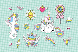 Unicorn Illustration Set