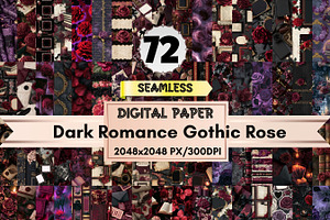 Romance Gothic Rose Digital Paper, a Pattern Graphic by LA Design