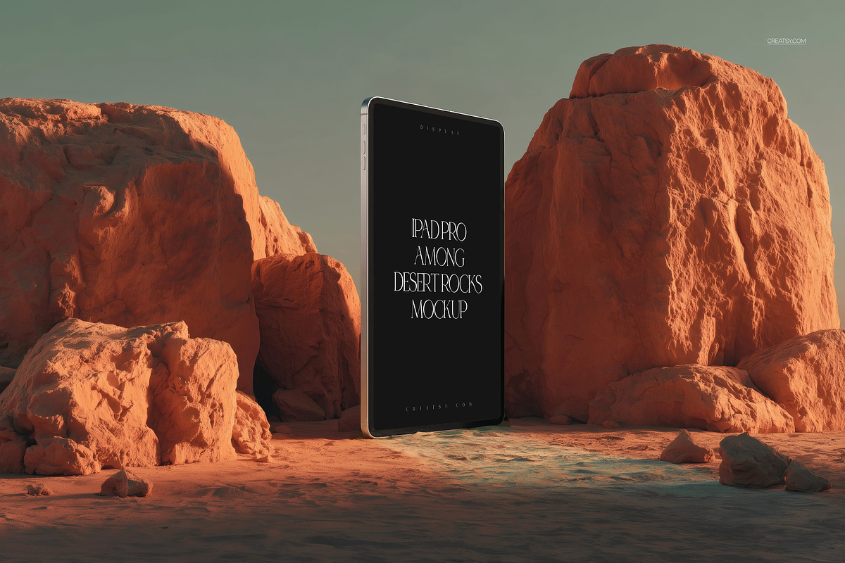 iPad Pro Among Rocks Mockup Set, an iPad Mockup by creatsy5 (Photo 5 of 10)