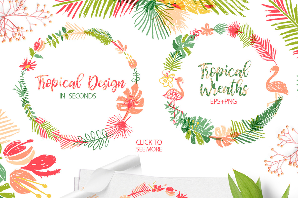 Let's Flamingle tropical collection, a Decorative Illustration by antuanetto (Photo 10 of 16)