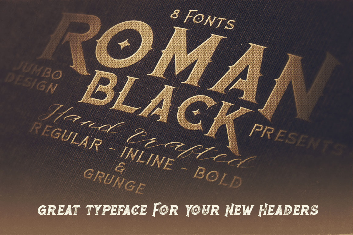 Roman Black - 8 Display Fonts preview 8