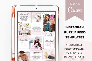 Instagram Puzzle Feed Template Blush