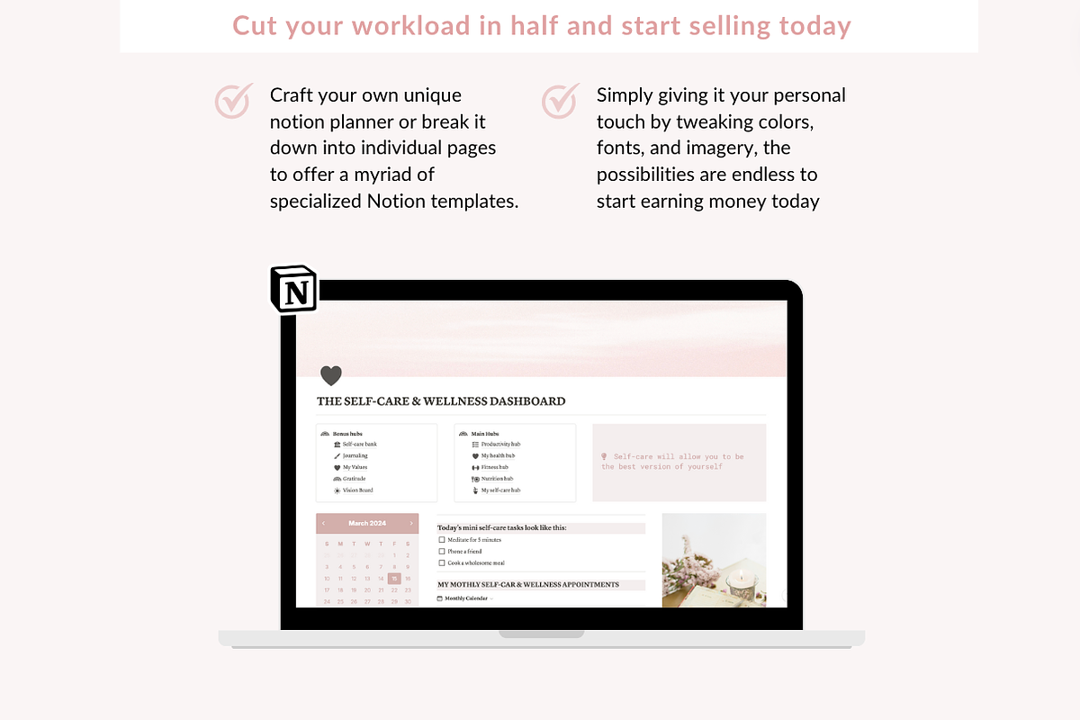 Notion template bundle dashboard, a Templates & Theme by Cate Creates (Photo 6 of 12)