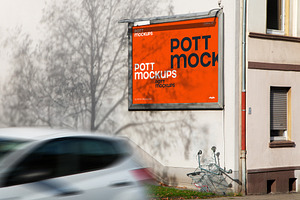 billboard mockup residential area