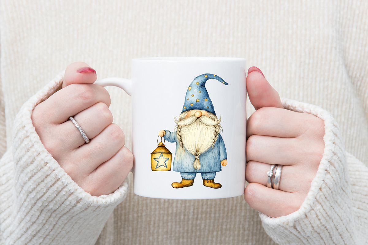 Winter Christmas Gnome Clipart PNG, an Illustration by designcity5 (Photo 4 of 5)