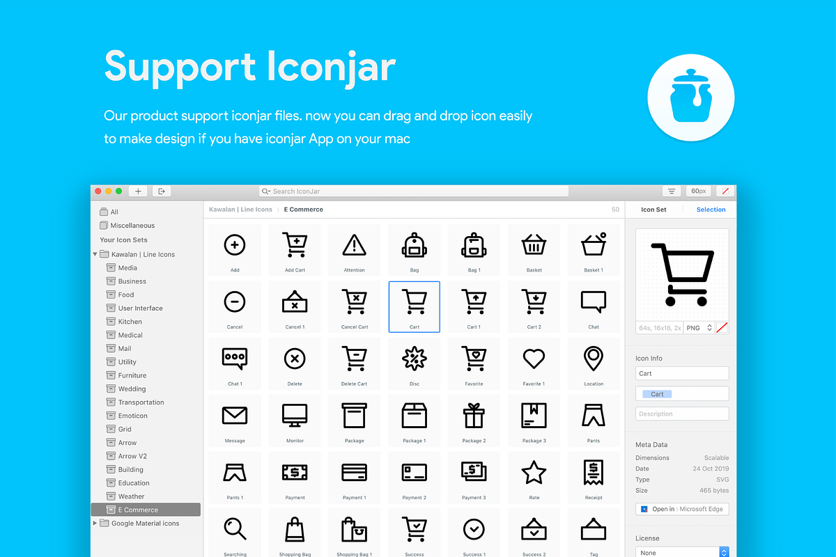 50 Ecommerce Line Icon, an Outline Icon by Kawalan Studio (Photo 9 of 9)