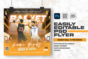 Basketball Flyer PSD Design Template, a Flyer Template by Shajib Shikder