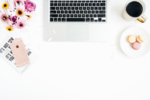 Workspace flat lay stock photo featuring styled stock photography, product