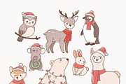 Christmas Animals Clipart, a Seasonal Illustration by TitaLivingArt (Thumbnail 3 of 9)