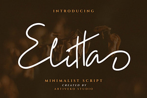 Elitta Minimalist Script Font, a Script Font by Artiveko