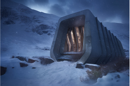 Hidden winter old tunnel. Generate, a Transportation Photo by Ylivdesign