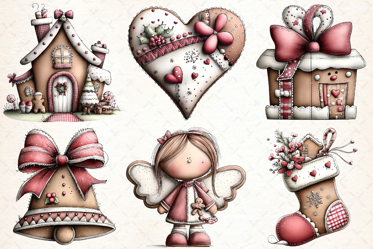 Christmas Gingerbread Cookies Clipar, an Illustration by Libby Wishes (Photo 6 of 8)