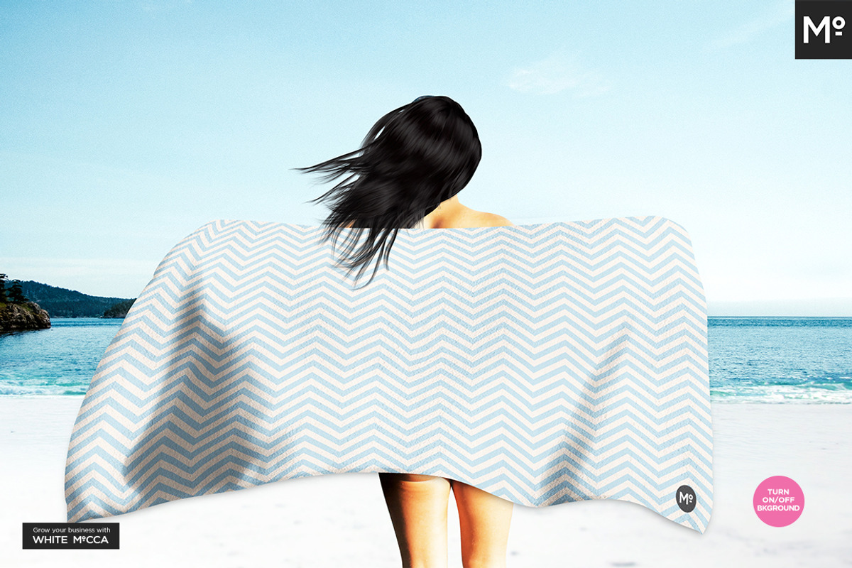 Beach Towel Mock-up, a Product Mockup by Mocca Mockups Store (Photo 5 of 9)