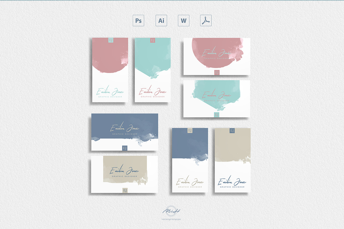 Bundle of 8 Bussiness Card Template, a Business Card Template by MH Design Template (Photo 2 of 6)