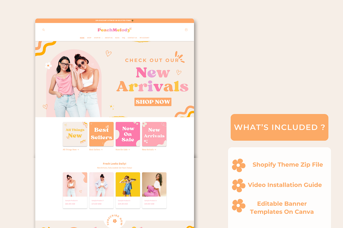 Peach Melody Boutique Shopify Theme, a Shopify Template by Websiteboy (Photo 7 of 10)