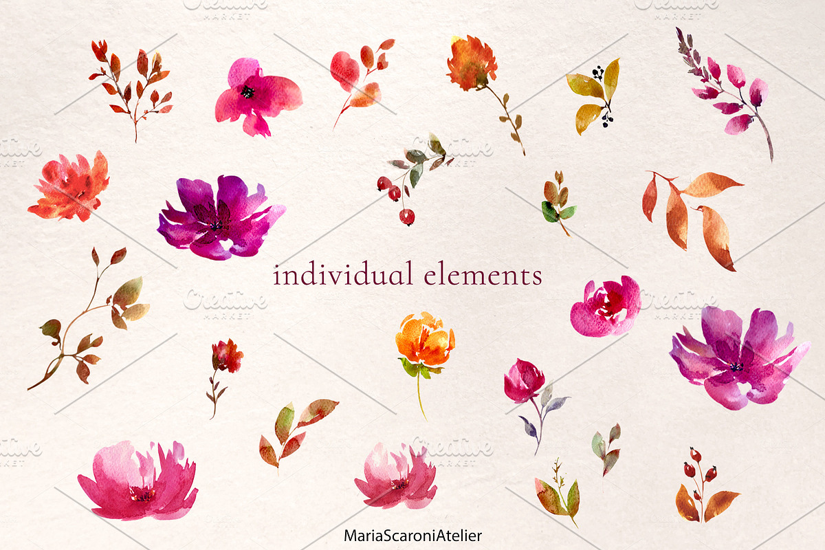 Bright Autumn Watercolor, an Illustration by MariaScaroniAtelier (Photo 3 of 7)