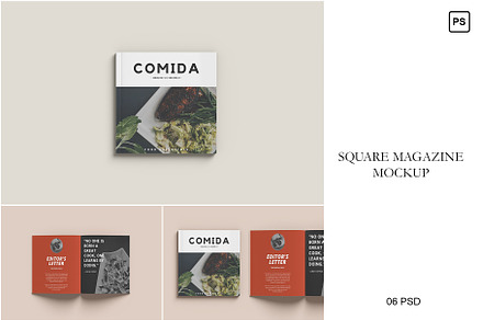 Square magazine mockup