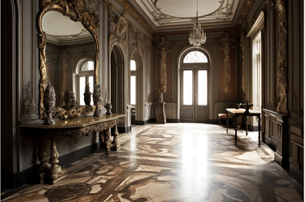 Baroque interior living. Generate Ai, an Architecture Photo by Ylivdesign