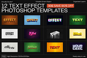 12 Text Effect Templates, a Layer Style Add-On by iDoodle Studio (Thumbnail 1 of 6)