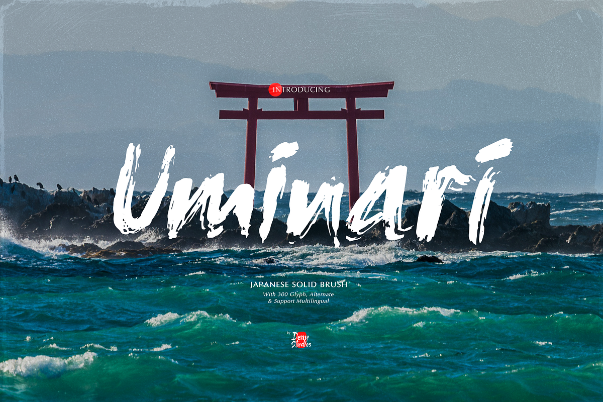 Uminari | Japanese Solid Brush, a Handwritten Font by Denustudios (Photo 1 of 12)