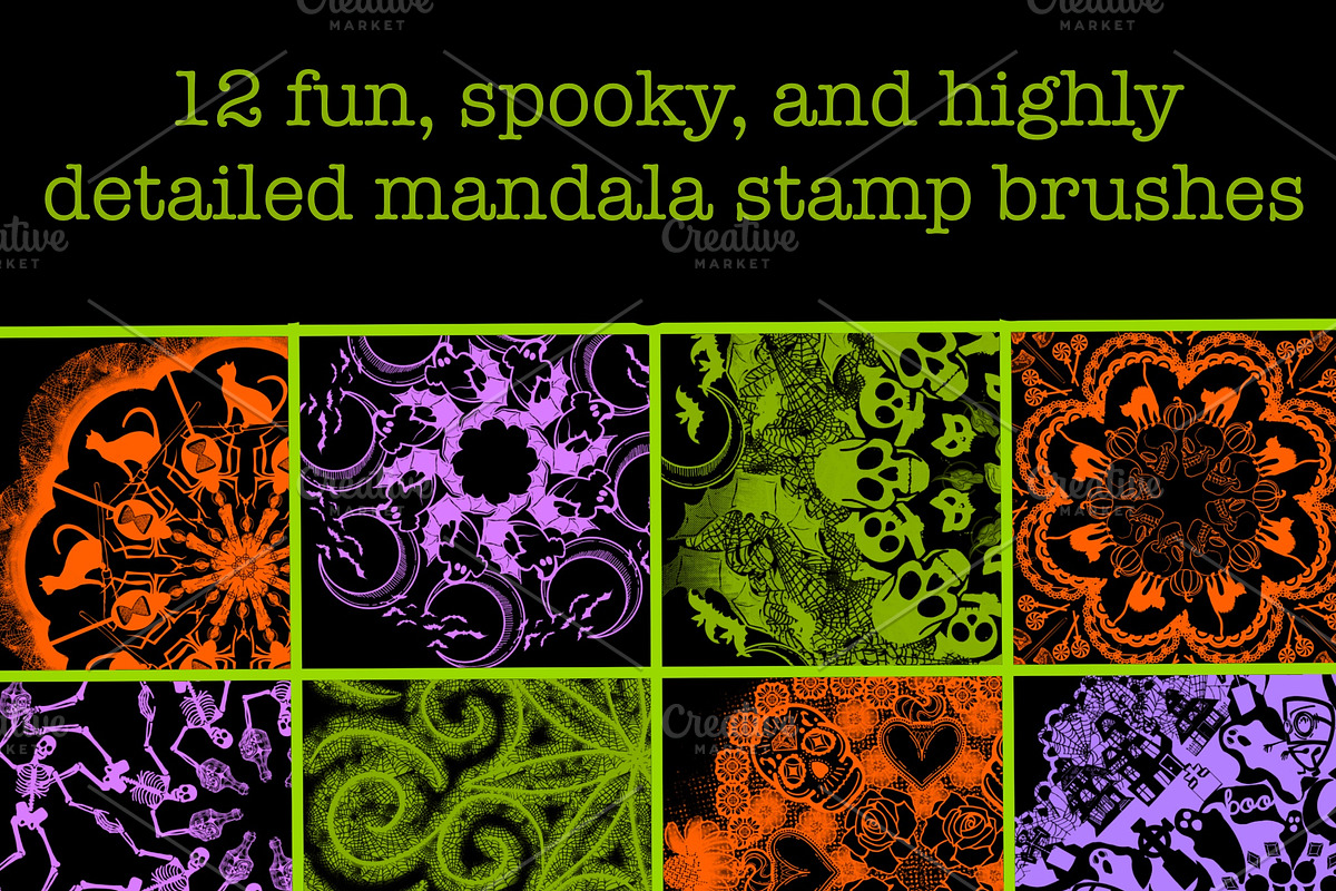 Halloween mandala stamp brushes, a Brush Add-On by Courtney Leigh creates (Photo 2 of 2)