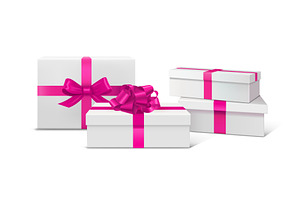 Gift box podium set with bright pink, an Object Illustration by art PVP - market