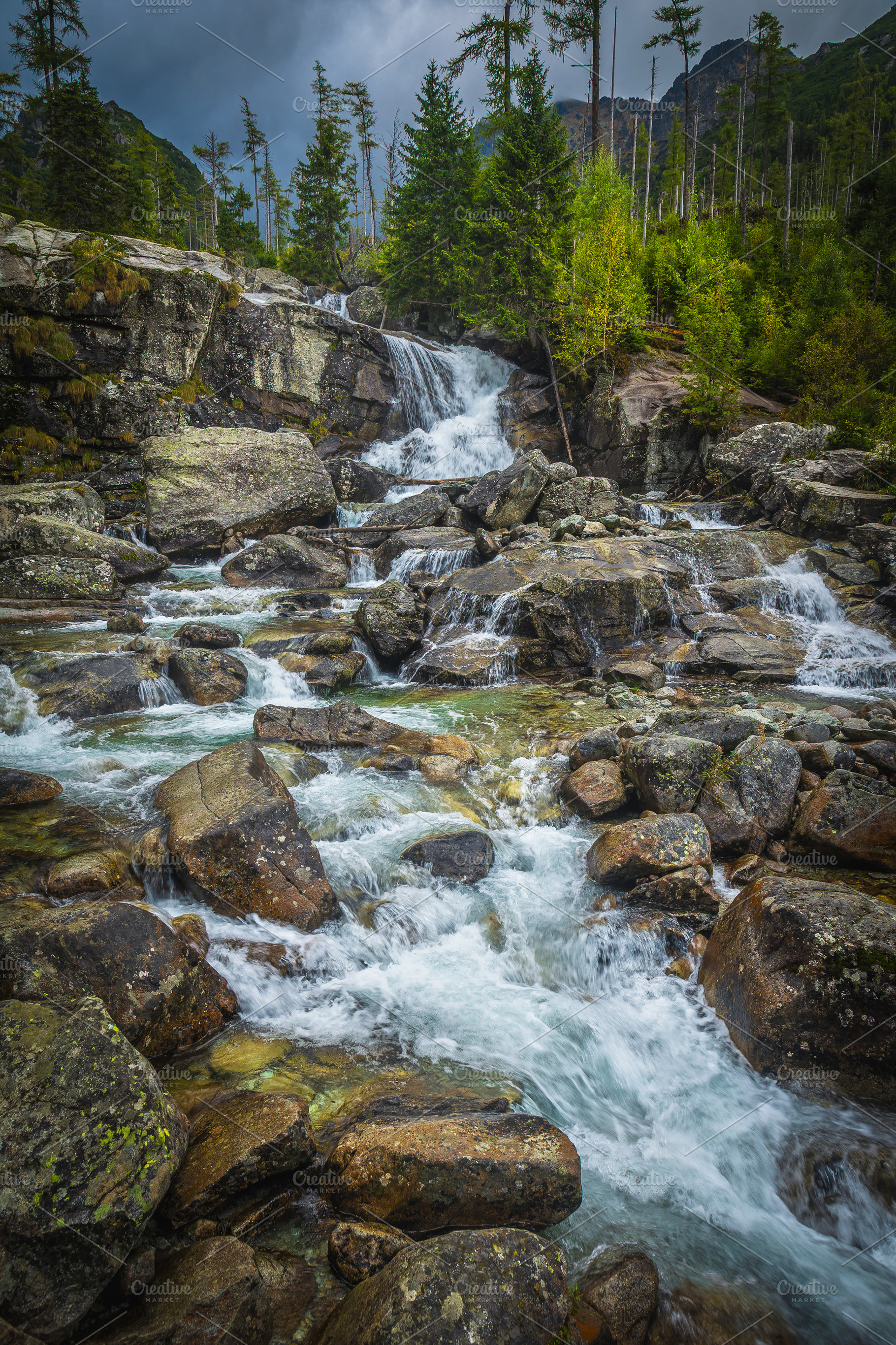Mountain creek with waterfalls, a Nature Photo by Alpine Dreams
