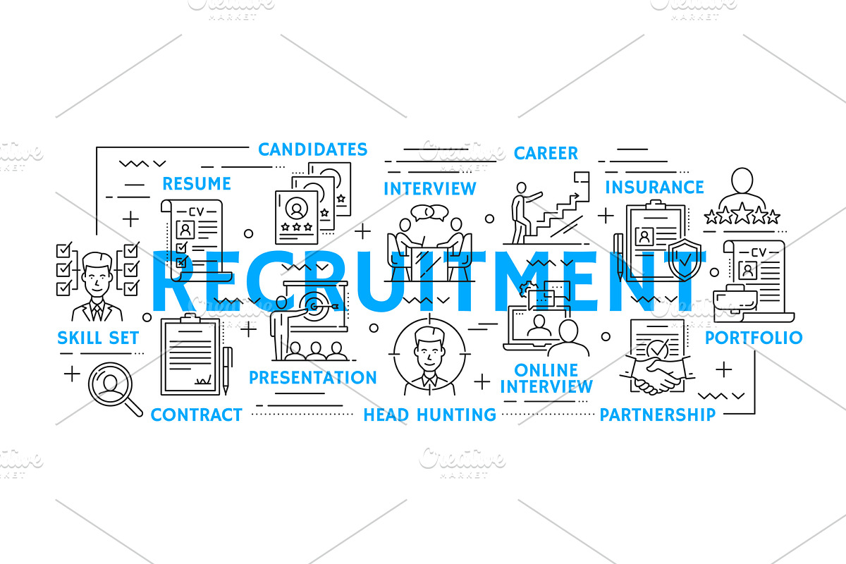 Job search, recruitment, a Finance Illustration by Vector Tradition