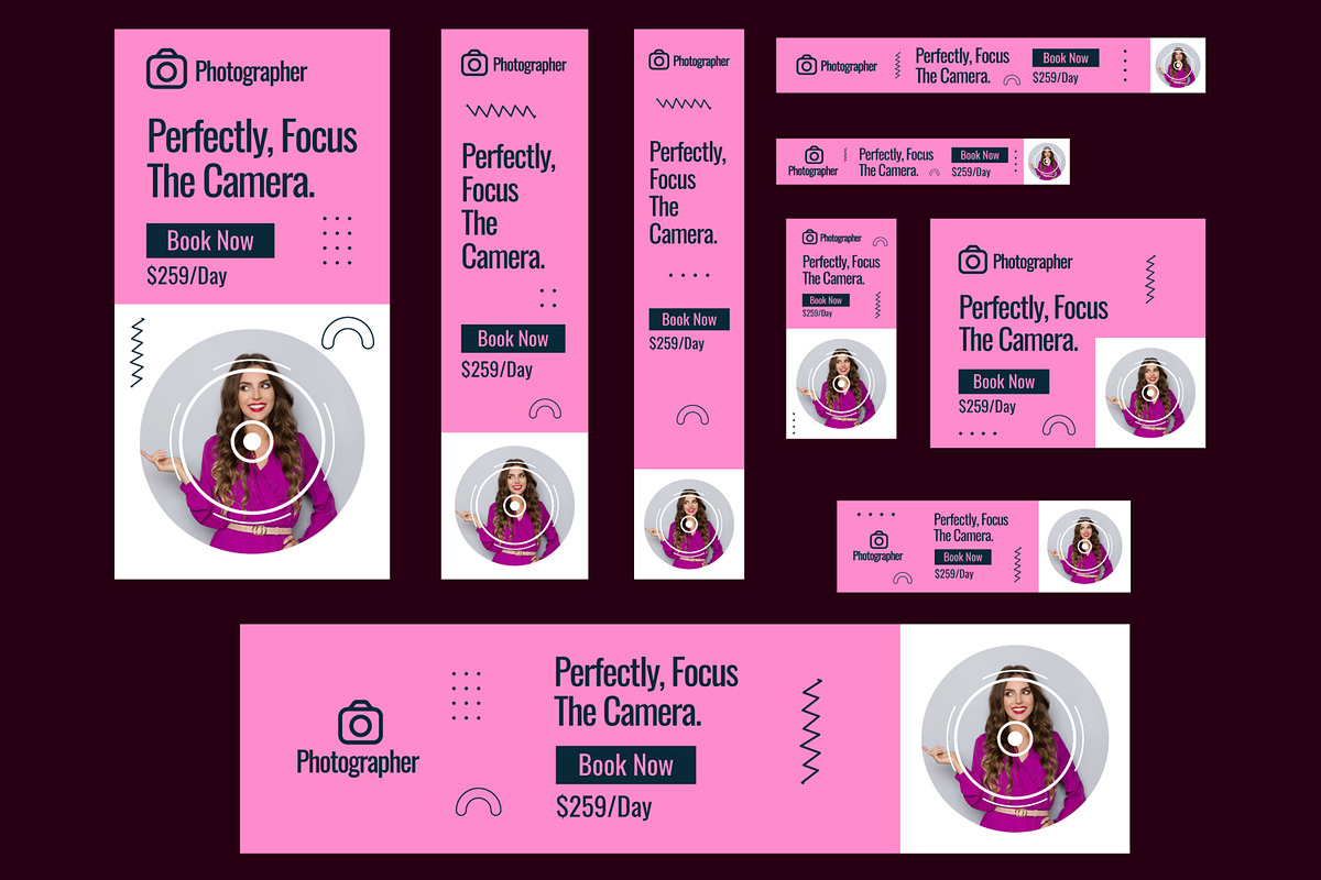 Photography Web Banner Ads Template, an UI Kit Template by CreativeShaper (Photo 1 of 4)