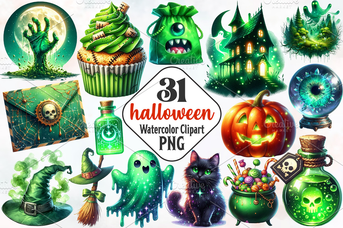 Halloween Sublimation Clipart, an Illustration by RobertsArt (Photo 1 of 7)