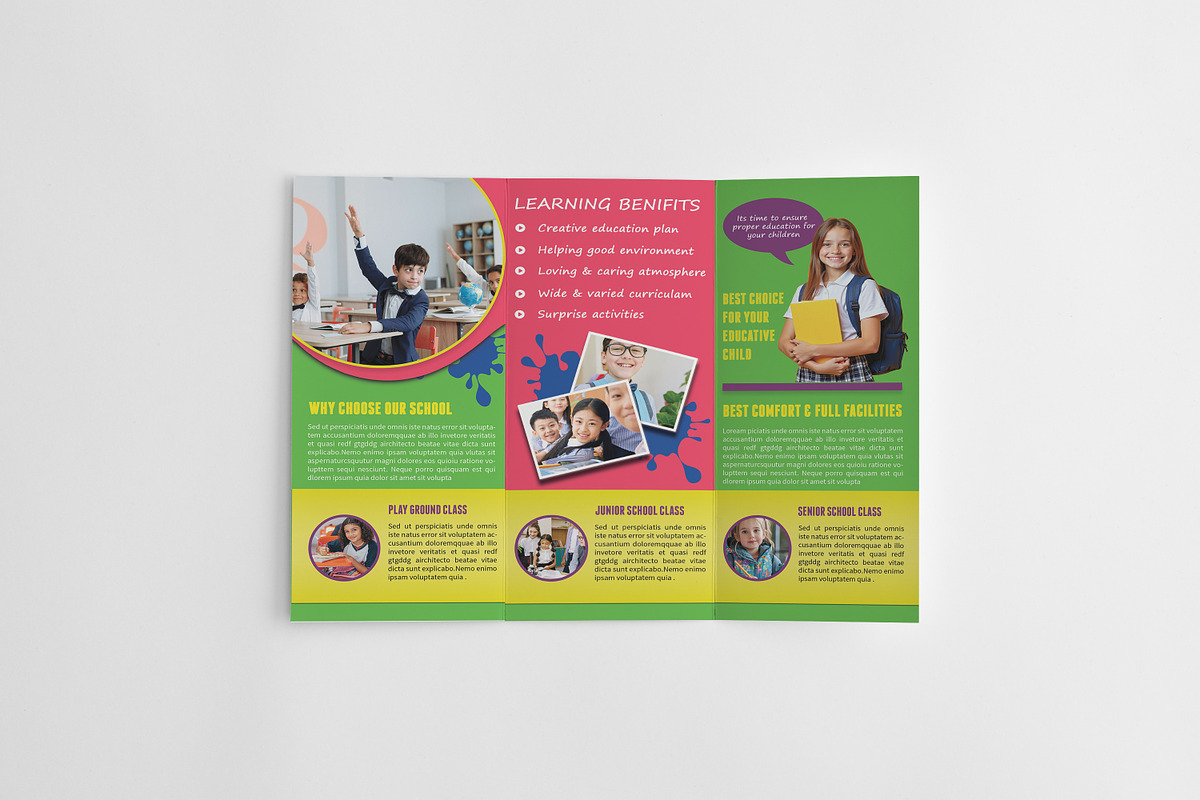 School Admission Trifold Brochure, a Brochure Template by retrographix (Photo 5 of 5)