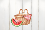 1950s Style Beach Day Clipart, an Illustration by Watercolor design (Thumbnail 6 of 6)