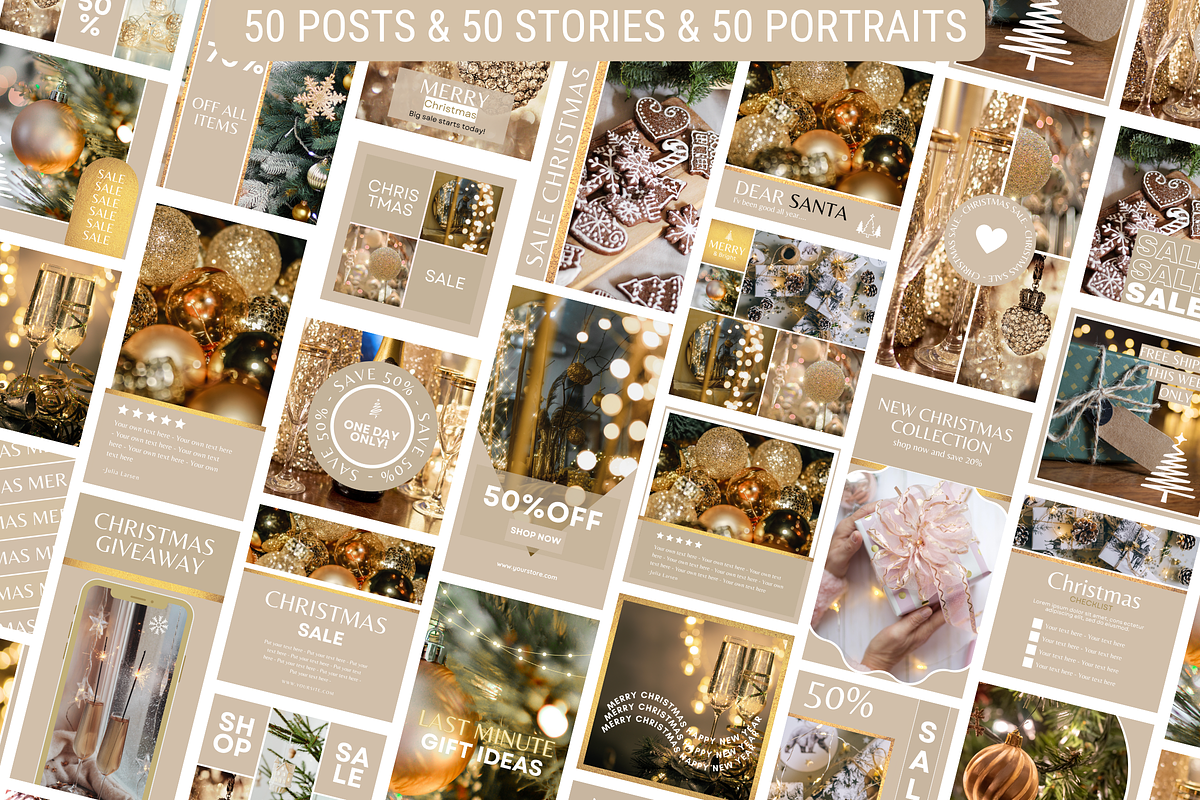 Beige Christmas Instagram Templates, a Social Media Template by SunshineStudioBoutique (Photo 5 of 8)