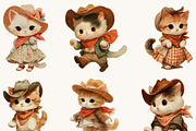 Vintage Cowboy & Cowgirl Cats, an Animal Illustration by BusyDaydesign (Thumbnail 6 of 9)