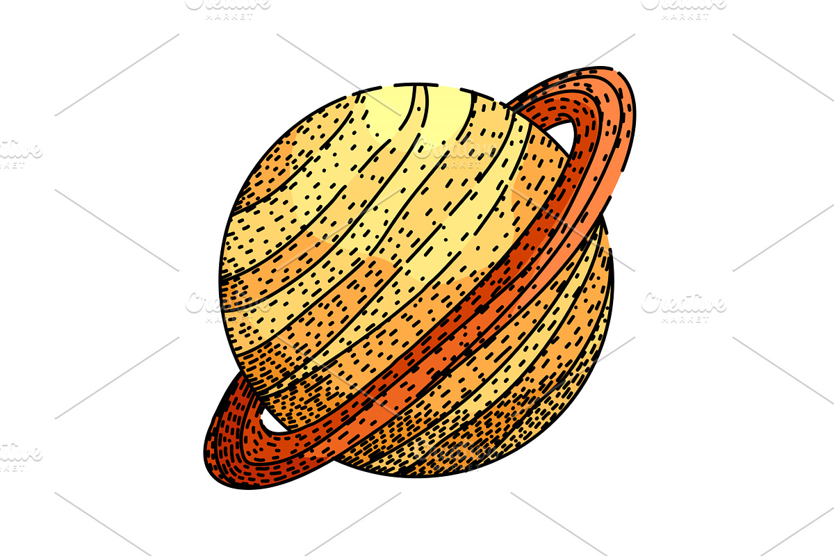 jupiter planet sketch hand drawn, an Illustration by pikepicture