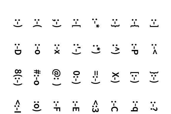 Set Of Typography Smiley Icons
