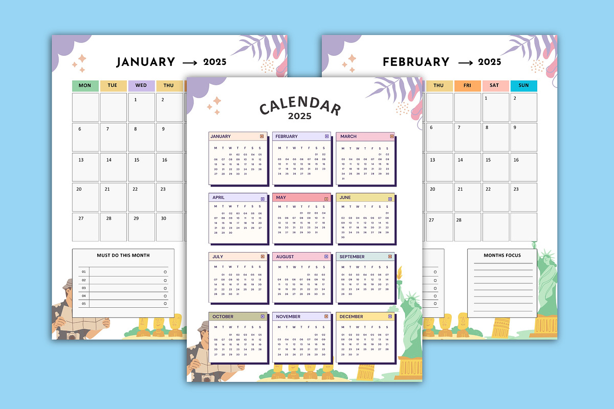 2025-2026 Travel Planner Canva, a Stationery Template by Designmela01 (Photo 3 of 7)