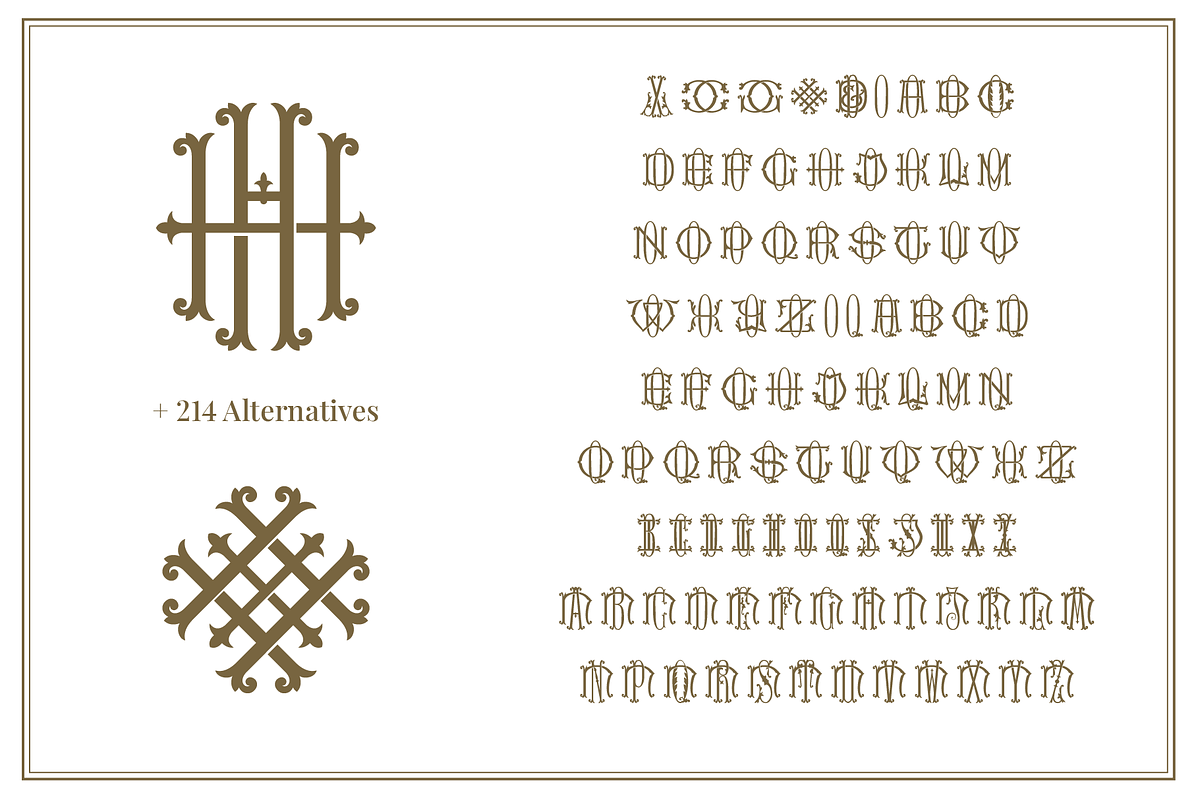 Monogram font & Illustration Bundle, a Font by The Old Type Foundry (Photo 6 of 11)